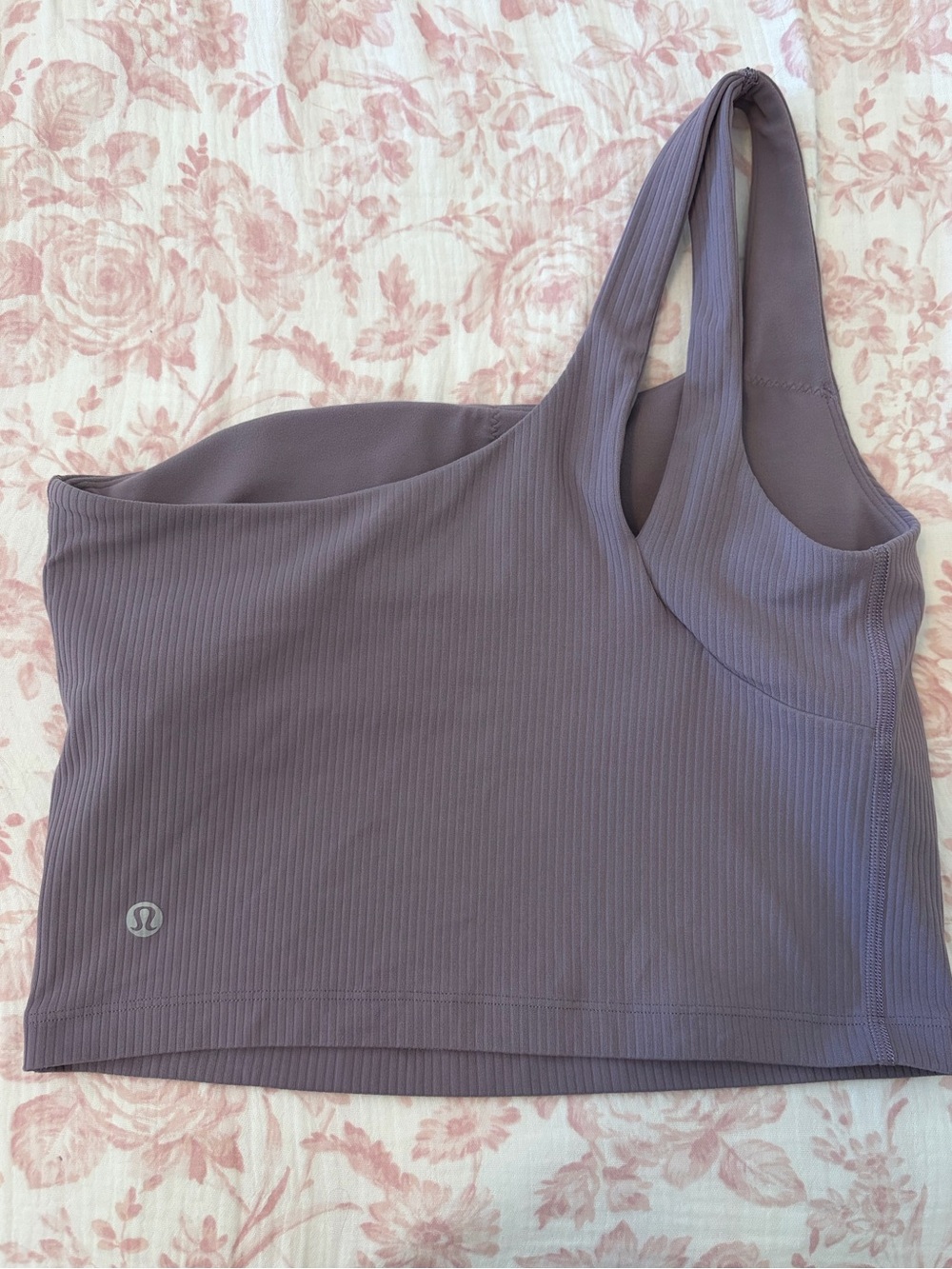 Lululemon Ribbed Nulu Asymmetrical Yoga Tank Top Purple Ash size 6 one shoulder - Picture 4 of 6